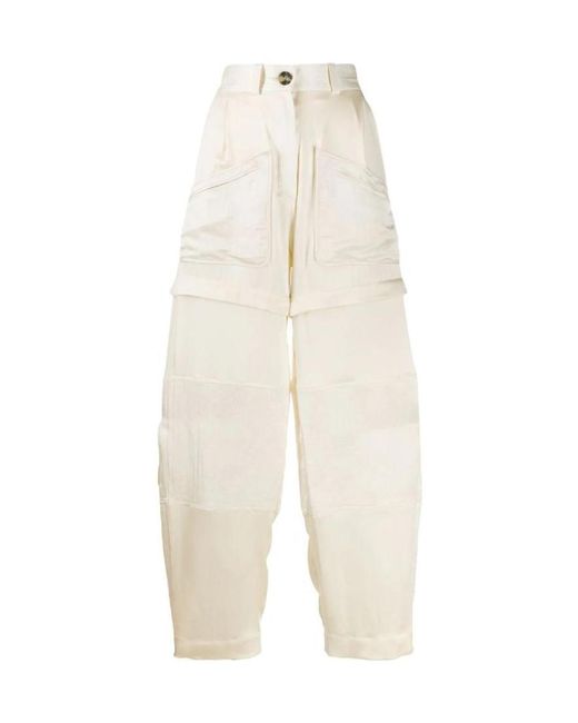 Lanvin White Tapered High-Waisted Pants