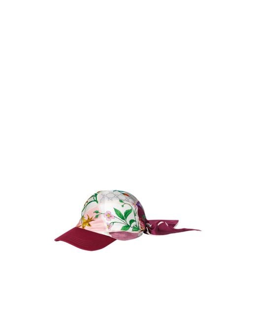Gucci White Printed Silk Baseball Cap