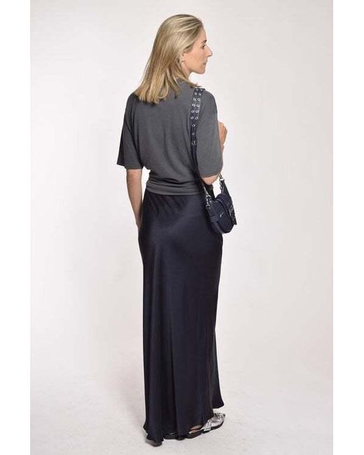 Anine Bing Blue Satin Skirt
