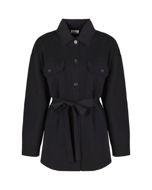 P.A.R.O.S.H. Black P.A.R.O..H. Collared Long-Sleeve Belted Shirt