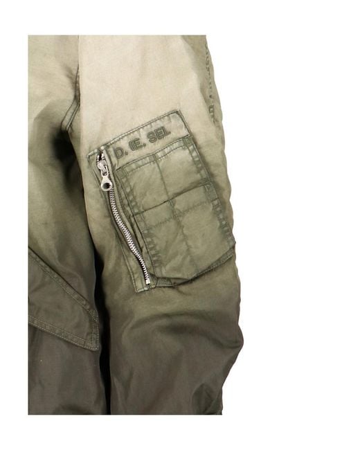 DIESEL Green J-Common Hooded Bomber Jacket for men