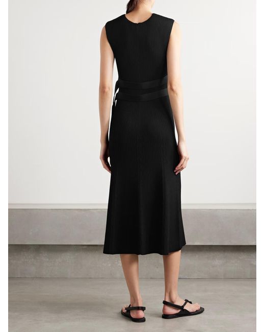 Proenza Schouler Black Madeline Ribbed Knit Dress