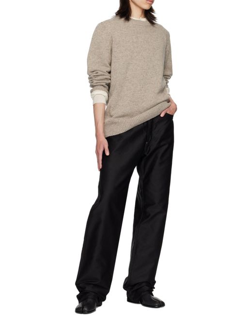 Maison Margiela White Long Sleeved Crewneck Knitted Jumper for men