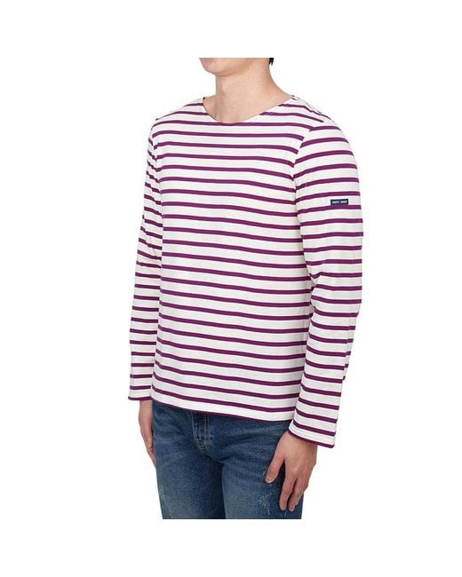 Saint James Red Striped Graphic T-Shirt for men