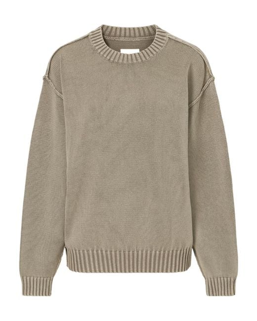 Aimé Leon Dore Gray Inside-Out Crewneck Cotton Sweater
