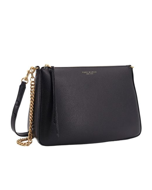 Tory Burch Black Chain-Linked Zipped Shoulder Bag