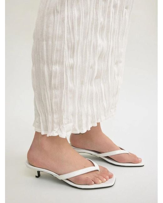 Totême White Square-Toe High-Heeled Sandals