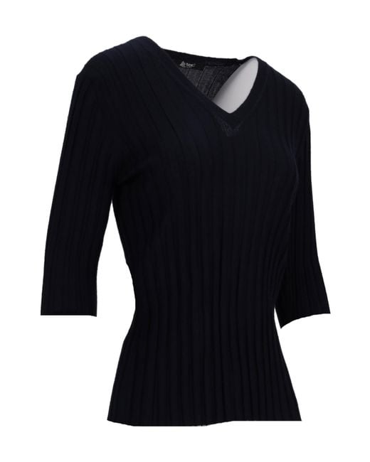 Lela Rose Black V-Neck Sweater