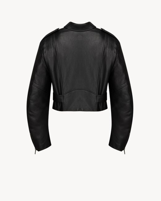 Saint Laurent Black Zip-Up Biker Jacket
