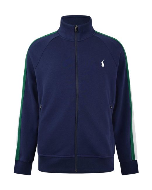 Polo Ralph Lauren Blue Contrast Side Panel Stand-Up Sport Zip Jacket for men