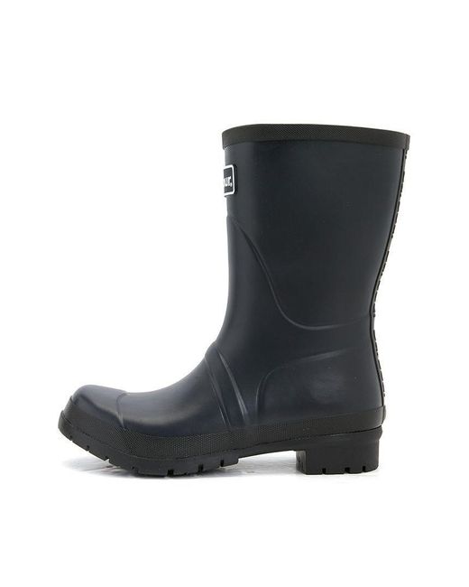 Barbour Black Round-Toed Tall Rain Boots