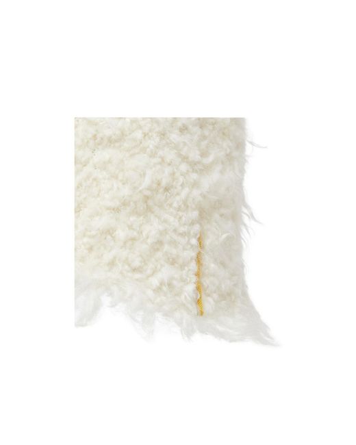 Fendi White Ivory Shearling-Effect Wool Cloche Hat