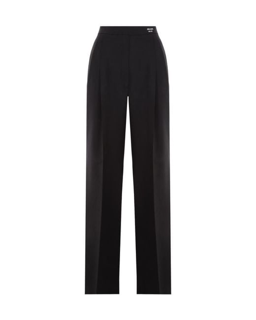 Prada Black Mohair-Blend Trousers