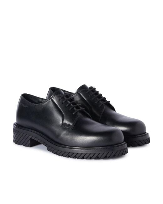 Off-White c/o Virgil Abloh Blue Military Lace-Up Derby Shoes for men