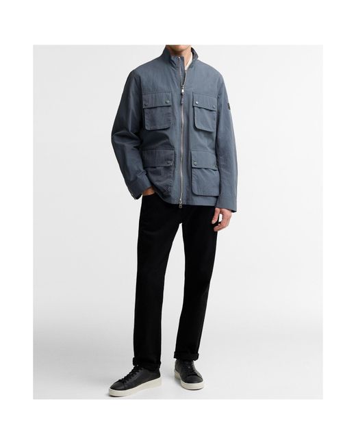 Barbour Blue Stand Collar Cargo Jacket for men