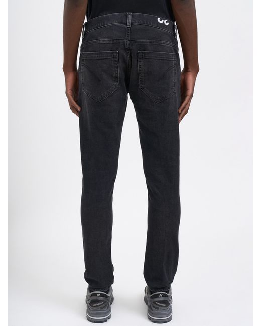 Dondup Black Logo Jeans for men