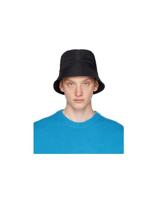 Wooyoungmi Blue Logo Embroidered Bucket Hat for men