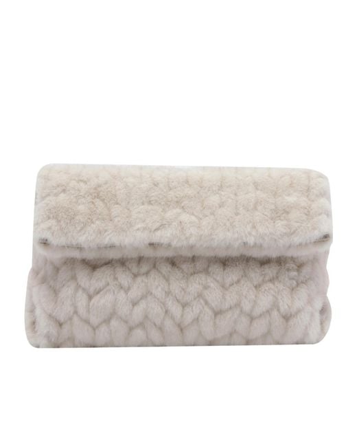 Liu Jo Gray Faux Fur Clutch Bag