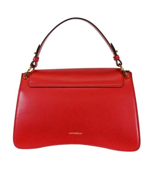 Coccinelle Red C-Me Foldove Top Medium Tote Bag