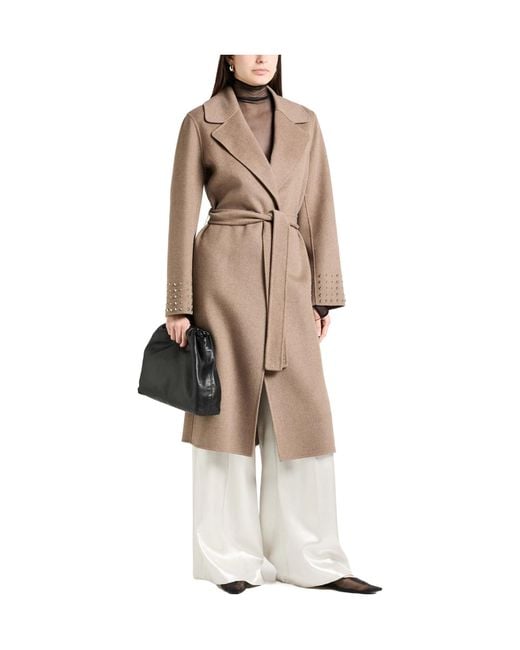 Max Mara Brown Wool Coat With Belt