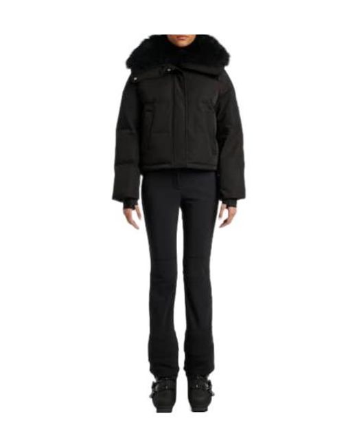 Yves Salomon Black Solid-Color Ski Jacket
