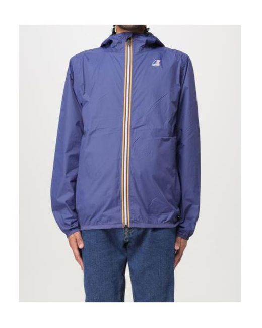 K-Way Blue Logo Zip-Up Jacket for men