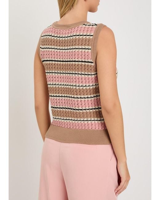Varley Multicolor Cotton Striped Vest