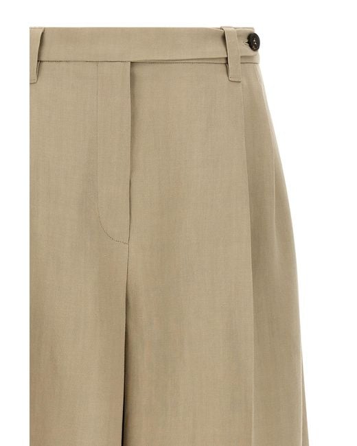 Brunello Cucinelli Natural Fluid Twill Sartorial Bermuda Shorts