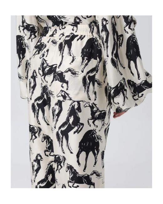 Balmain Black Horse Printed Twill Trousers