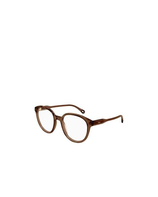 Chloé Metallic Chloé Eyewear Round Frame Glasses