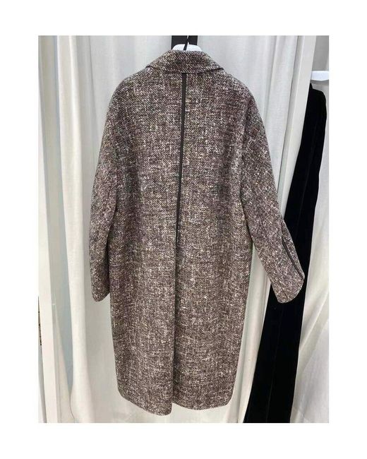 Max Mara Brown Teatino Double-Breasted Wool Long Coat