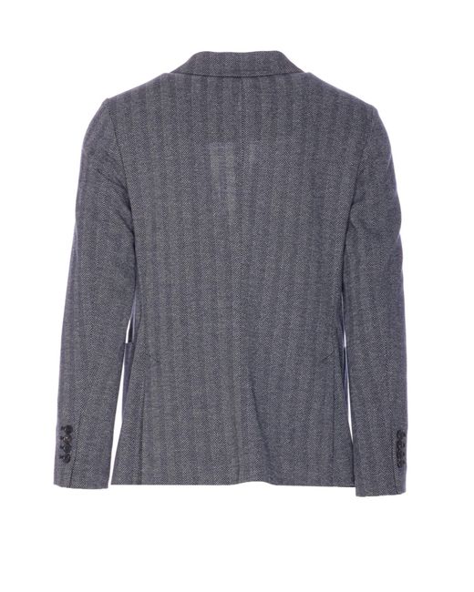 Circolo 1901 Blue Chevron Double-Breasted Jacket for men