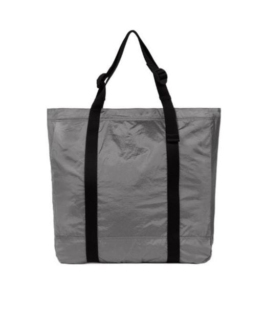 Stone Island Black Logo Patch Shopping Bag for men