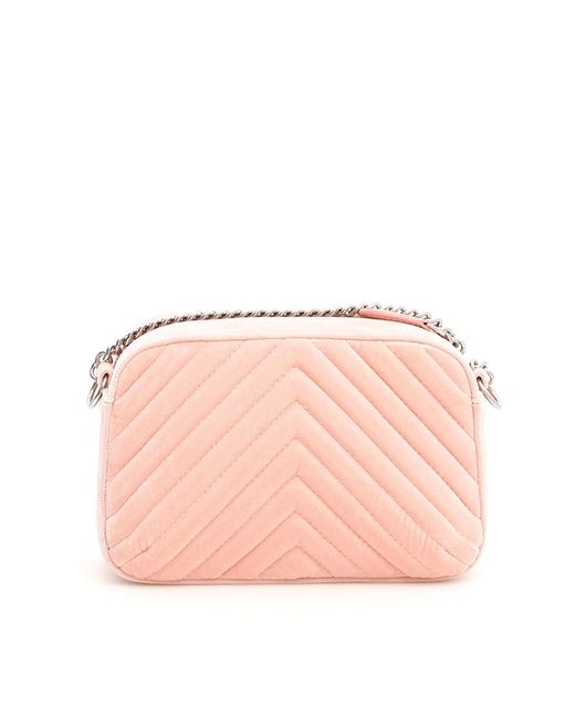 Stella McCartney Pink Velvet Crossbody Bag
