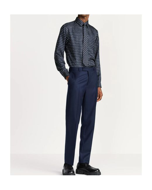 Dior Blue Shirt With Monsieur Motif for men