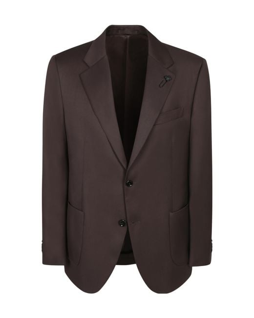 Lardini Black Notch Lapel Single-Breasted Jacket for men