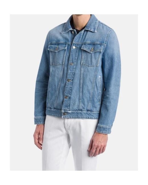 Dondup Blue Long-Sleeve Denim Jacket for men