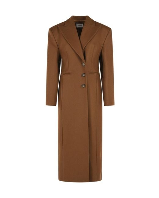 ANDAMANE Brown 'Ottavia' Virgin Wool Blend Coat
