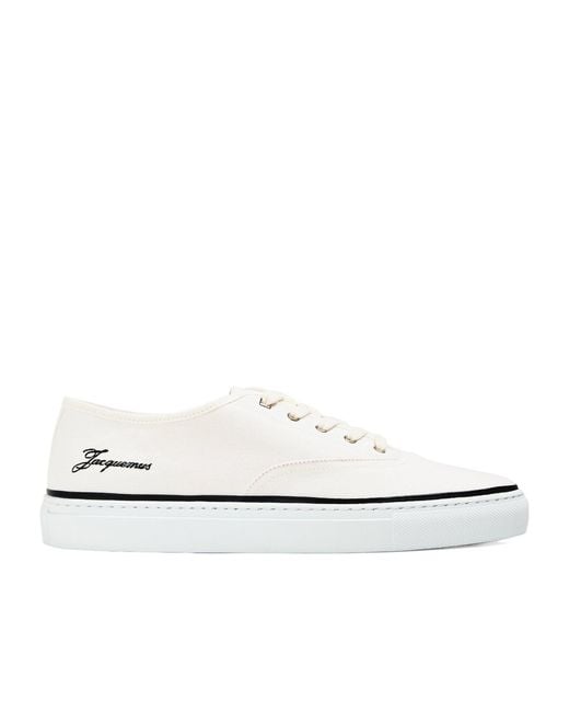 Jacquemus White Simple Low-Top Sports Shoes for men