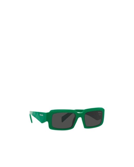 Prada Green Eyewear Rectangular Frame Sunglasses for men