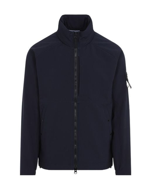 Stone Island Blue High-Neck Zipped Jacket for men