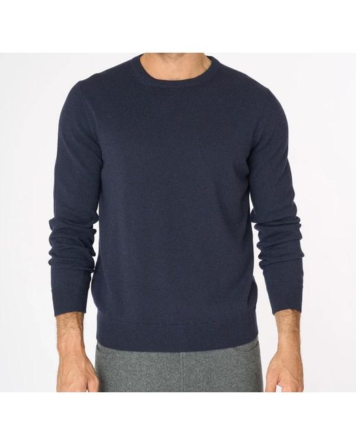 Malo Blue Basic Crewneck Knitwear for men