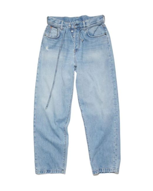 Acne Blue Loose Fit Straight Leg Jeans for men
