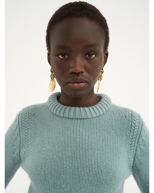 Chloé Blue Long-Sleeved Wool Sweater