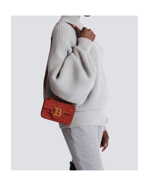 Balmain Red Suede B-Buzz 17 Mini Bag