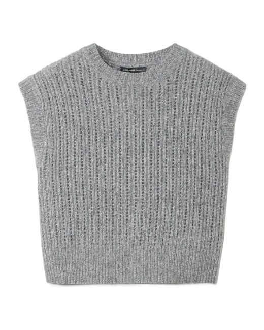 James Perse Gray Silk-Blend Vest