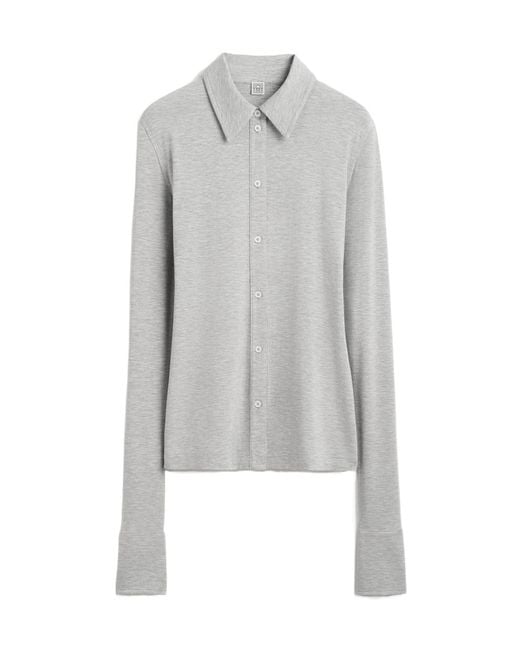 Totême Gray Fitted Jersey Shirt