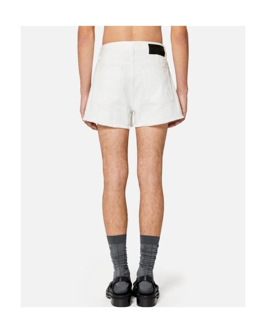 AMI White Ami Mid-Waisted Denim Shorts for men