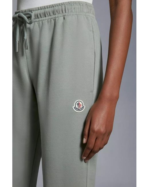 Moncler Gray Logo Patch Drawstring Sweatpants
