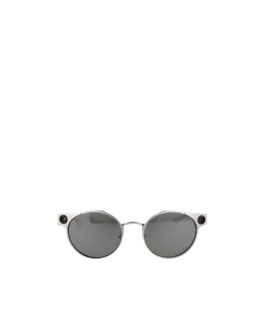 Oakley White Deadbolt Round Sunglasses for men